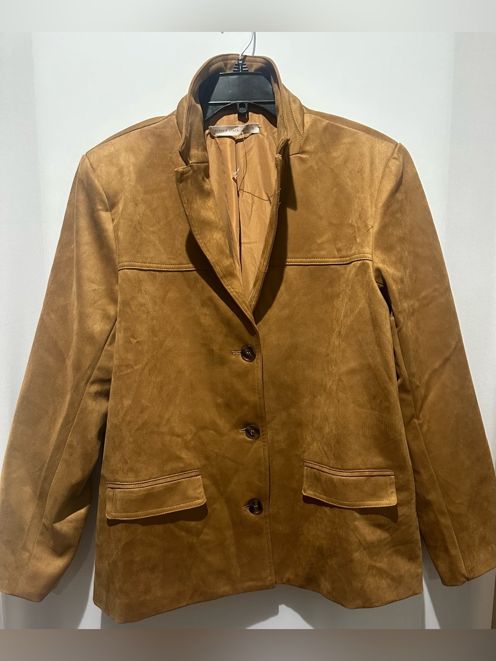 Altar'd State Suede Blazer Jacket in Cognac - Size M